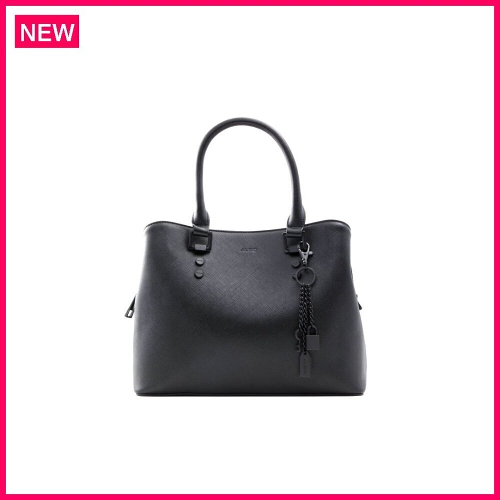 Medium Synthetic Tote Bag with Top Zipper and Shoulder Strap